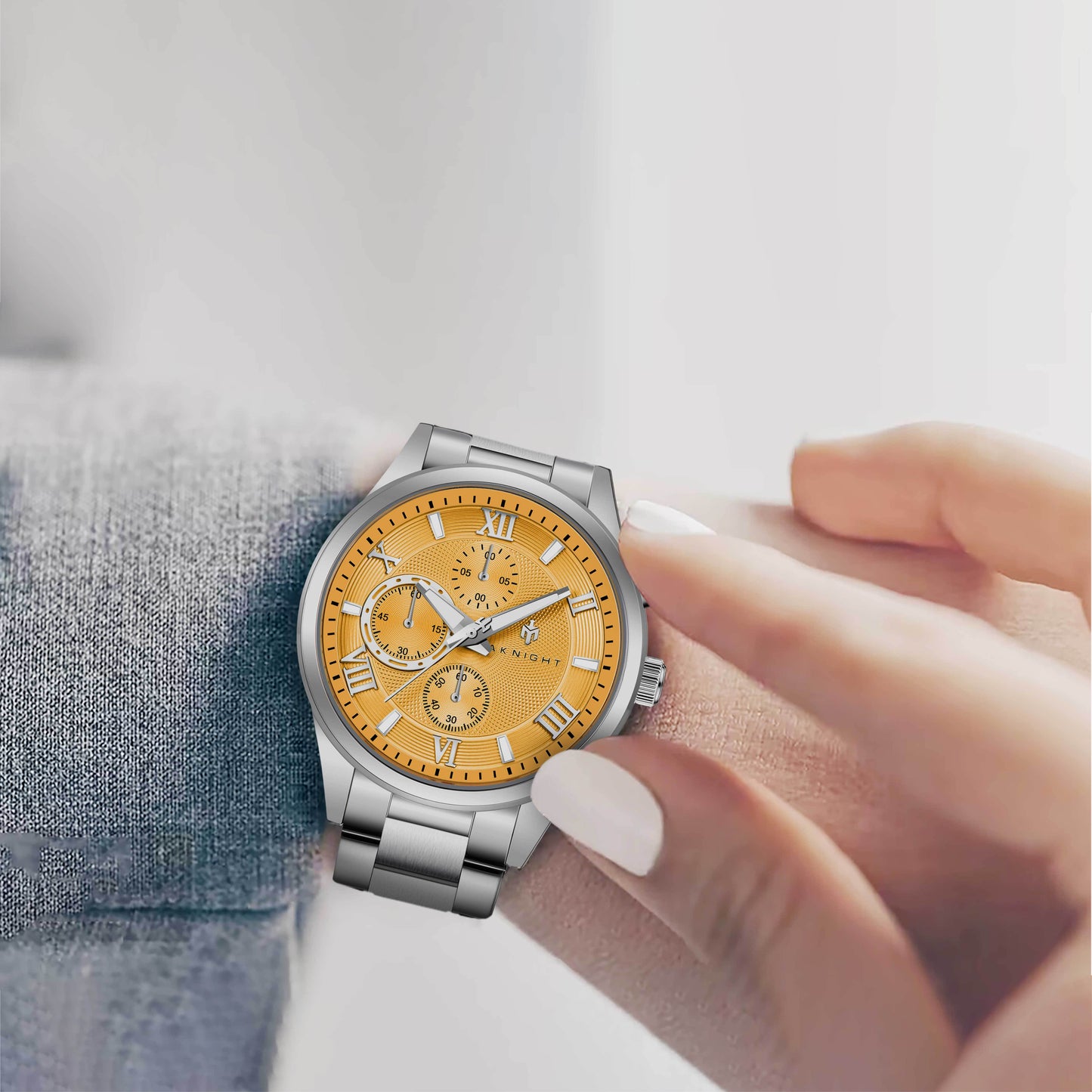Men Watch Waterproof Stainless Steel Watch For Men Analog Chronograph Fashion Watch, Easy Read Men Dress Watch Luminous Watch Elegant Gift